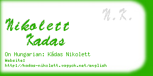 nikolett kadas business card