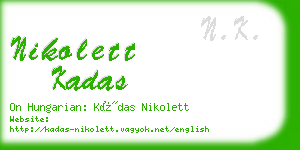 nikolett kadas business card